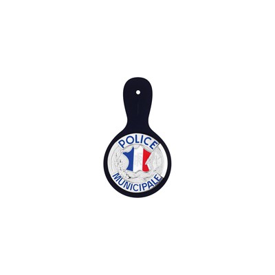 Insigne métal sur cuir | Police Municipale