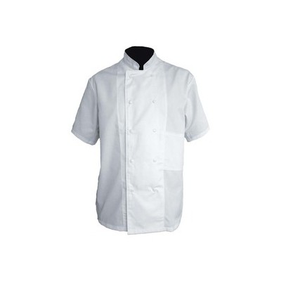 Veste de cuisine | Couleur Blanc, Manches courtes, Polyester et Coton