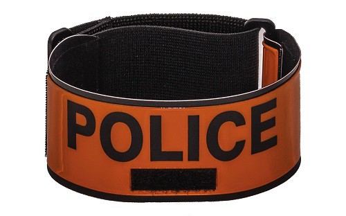 Brassard Police Haute Visibilité Orange Velcro Brassard Police Haute Visibilité Orange Velcro