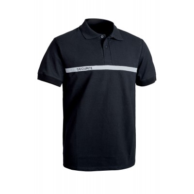 Habimat Polo Securite Couleur Noir Bande Grise