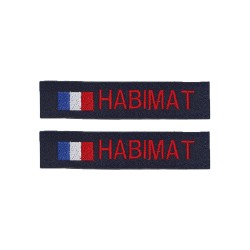 Lot de 2 bandes patronymiques sur fonds marine + drapeau France