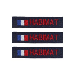Lot de 3 bandes patronymiques sur fonds marine + drapeau France