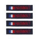 Lot de 4 bandes patronymiques sur fonds marine + drapeau France