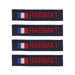Lot de 4 bandes patronymiques sur fonds marine + drapeau France