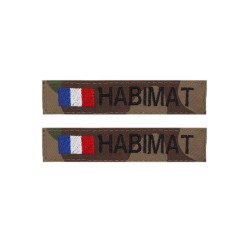 Lot de 2 bandes patronymiques sur fonds CAMO CE + + drapeau France