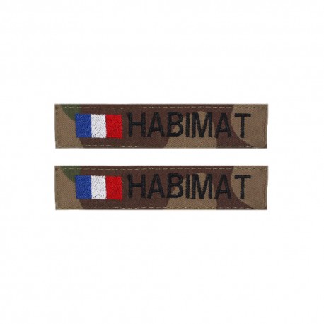 Lot de 2 bandes patronymiques sur fonds CAMO CE + + drapeau France
