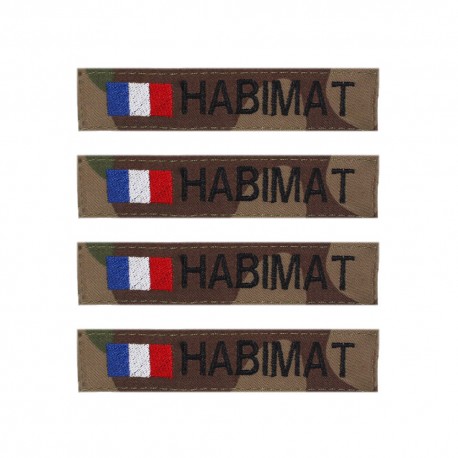 Lot de 4 bandes patronymiques sur fonds CAMO CE + drapeau France