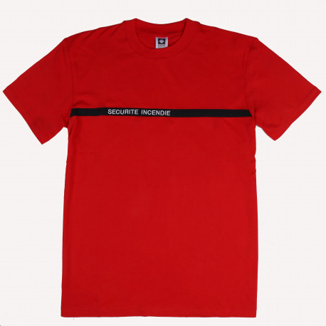 Tee-shirt Sécurité Incendie | Coton rouge 180 gr