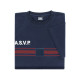 Tee-shirt ASVP | Coton, Couleur Marine et Bandes Bordeaux