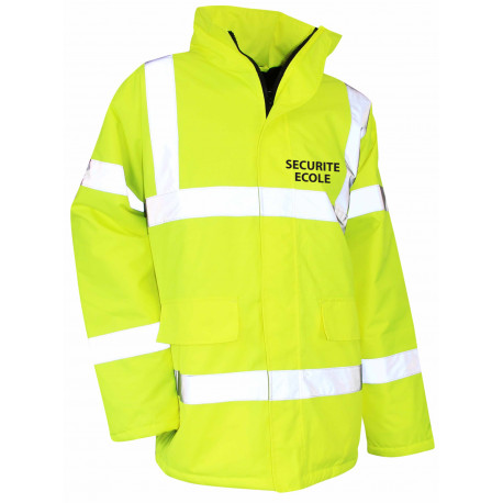 Parka haute visibilité jaune sécurité école