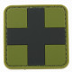 Patch PVC croix verte sur fond noir