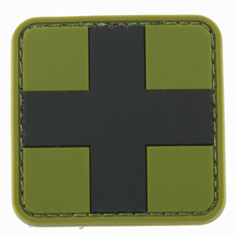 Patch PVC croix verte sur fond noir