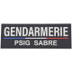 Bandes d'identification PVC PSIG SABRE Gendarmerie France
