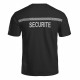 Tee-shirt noir bande grise sérigraphié sécurité