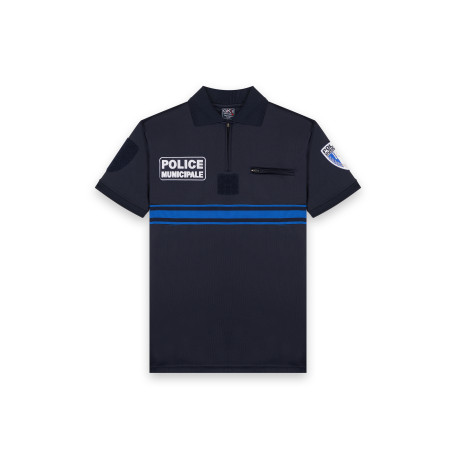 Polo Manches courtes Police Municipale | Couleur marine, Respirant