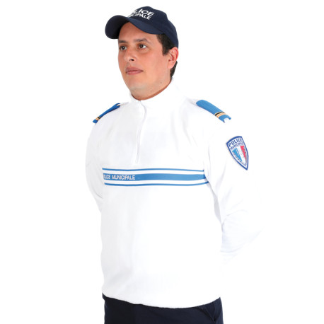 Pull polaire blanc Police Municipale GK