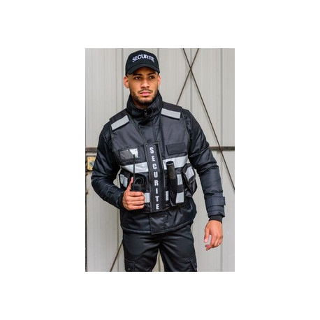 Gilet haute visibilité noir avec poches | Sécurité