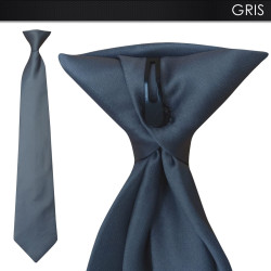 Cravate de sécurité à clip en polyester gris