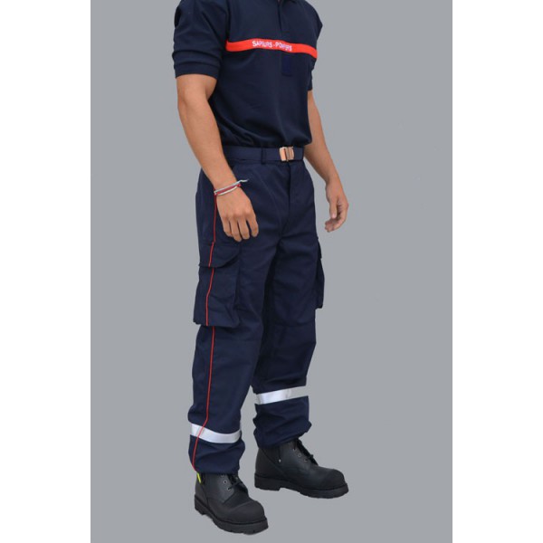 Pantalon navy/bleu marine SAPEURS-POMPIERS tricolore