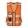 Gilet haute visibilité orange avec poches | Sécurité