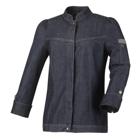 Veste de cuisine Femme manches longues en denim brut