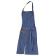 Tablier à bavette en denim délavé