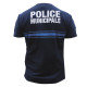 TEE SHIRT POLICE MUNICIPALE BLEU MARINE COOLDRY MAILLE PIQUEE