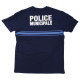 TEE SHIRT POLICE MUNICIPALE BLEU MARINE COOLDRY MAILLE PIQUEE