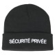 Bonnet noir Sécurité Privée Taille unique