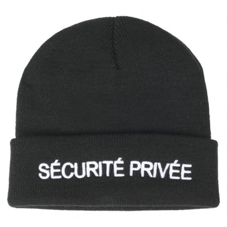 Bonnet noir Sécurité Privée Taille unique
