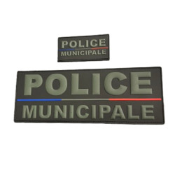 Lot de bandes poitrine et dos basse visibilité Police Municipale tricolore