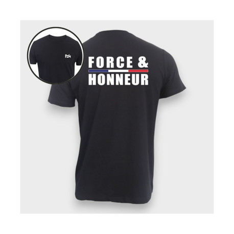 Tee-shirt coton noir Force et Honneur