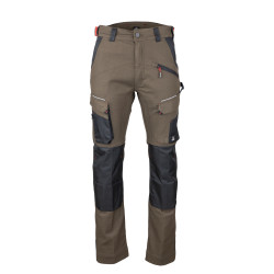 Pantalon de travail marron SONIQUE avec poches genoux