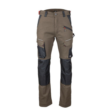 Pantalon de travail marron SONIQUE avec poches genoux