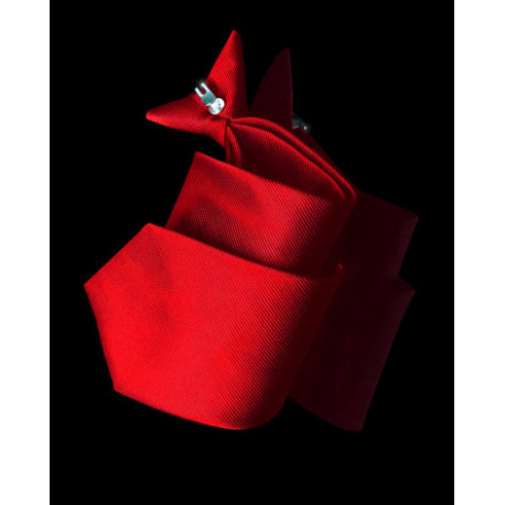 Cravate de sécurité à&nbsp;clip en polyester rouge