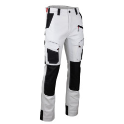 Pantalon de travail blanc CELLULE avec poches genoux