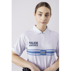 Polo blanc Police Municipale | Thermorégulant