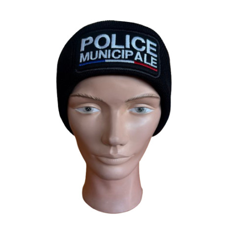 Bonnet noir Police Municipale avec liseré Bleu Blanc Rouge