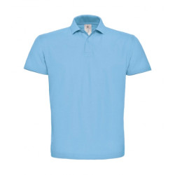 Polo de travail manches courtes 100% coton bleu ciel