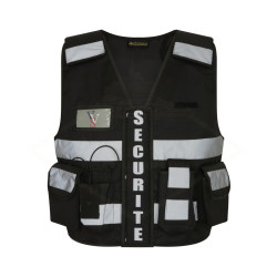 Gilet haute visibilité noir avec poches | Sécurité