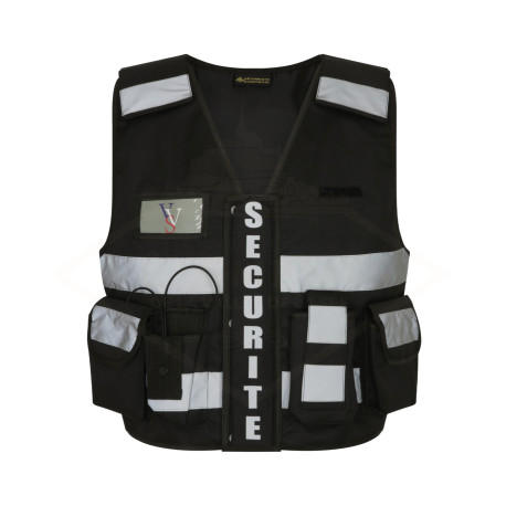 Gilet haute visibilité noir avec poches | Sécurité