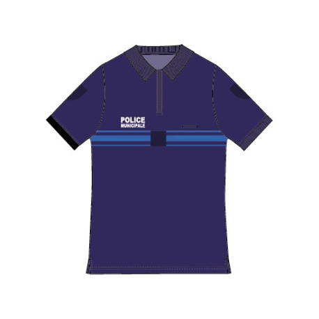 Polo marine manches courtes maille respirante Police Municipale
