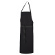Tablier à bavette noir en coton