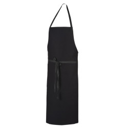 Tablier à bavette noir en coton