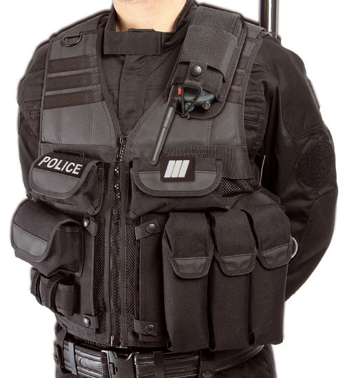 Gilet Tactique D'intervention Neuf – Noir, En Nylon, Avec Velcro, Protection